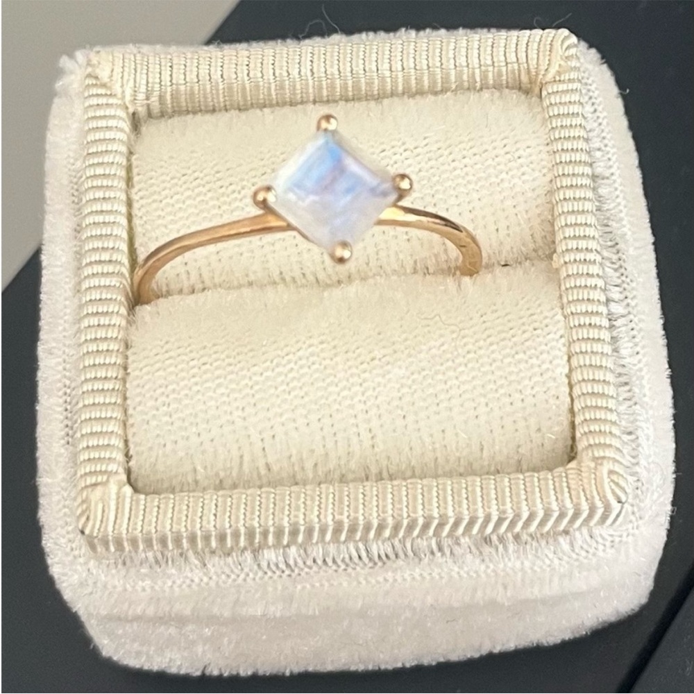 Local Eclectic Solid Gold Essential Moonstone Ring - Size 10